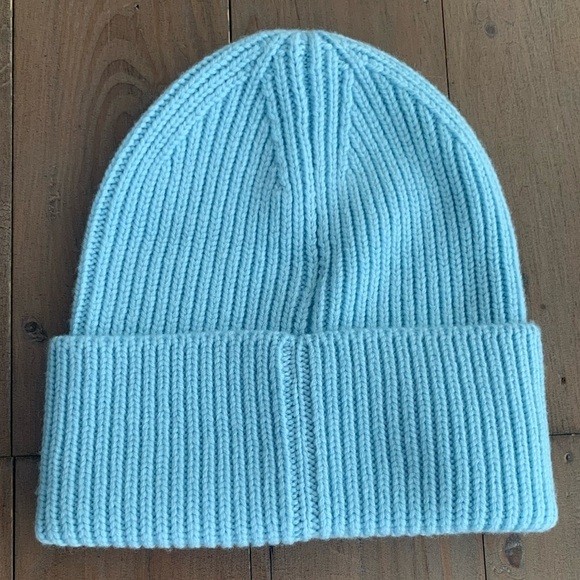 NEW Versace Rib knit 100% wool beanie in blu main image 6